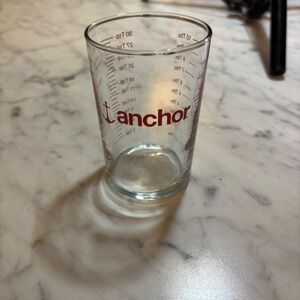 Anchor Hocking Glass Measuring Cup 5oz 150ml Multi-Unit Liquid Measure Red Logo